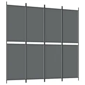 Vidaxl Paravan 4-delni antracitna 200x200 cm blago