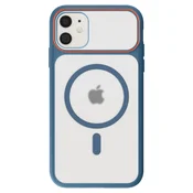 AVIZAR Ovitek MagSafe za iPhone 11, zadnja stran z dimnim efektom z ojačanim silikonskim okvirjem, Modra, (5000190586)
