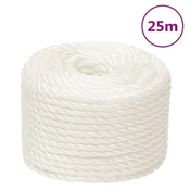 Vidaxl Delovna vrv bela 14 mm 25 m polipropilen