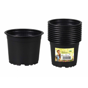 PREMIUM VCD svetloba plastični cvetlični lonček črne barve 12cm 10 kosov