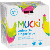 Set boja za slikanje prstima na tekstilu MUCKI - neon nijanse 4 x 150 ml ()