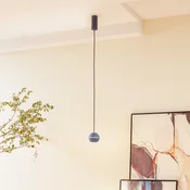 Lucande LED viseče svetilo Plarion, modra barva, aluminij, O 9 cm - Dnevna soba/jedilnica - Dizajn - peščeno modra
