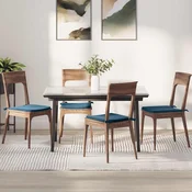 vidaXL Sedežne blazine 4 pcs Modra 40 x 40 x 3 cm Žamet