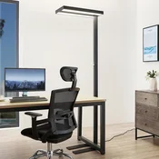 Arcchio LED-stoječa svetilka Logan Pro, črna, senzor, z možnostjo zatemnitve - Študija/pisarna - Sodobni - črna (RAL 7021) - Aluminij