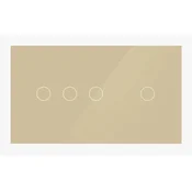 SmartHome Pametni prekidac za svetlo, WiFi, 3 tastera+1 taster 40A, Zlatne boje