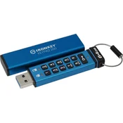 Kingston IronKey Keypad 200/64GB/USB 3.2/USB-A/Modra