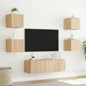Vidaxl Stenske TV omarice z LED lučkami 5 kosov sonoma hrast