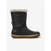 Black Womens Winter Boots with Faux Fur Camper Trail