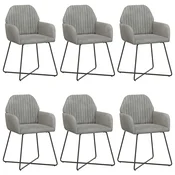 Trpezarijske stolice 6 pcs Baršun Svjetlosiva 55 x 50 x 84 cm