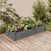 Povišena vrtna gredica s oblogom siva 120x45x25 cm od jelovine