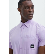Košulja The North Face za muškarce, boja: ljubicasta, regular, s klasicnim ovratnikom, NF0A879PQZI1