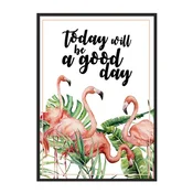 shumee PLAKAT ZA SLIKE V OKVIRJU 43x33 cm Flamingi P705