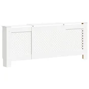 Vidaxl Pokrov za radiator MDF bel 205 cm