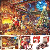 Netscroll Božični adventni koledar s sestavljanko, puzzle -1008?kosov, 24-dnevno božično odštevanje in sestavljanje, vsak dan sestavite en delčkek sestavljenke, PuzzleAdvent