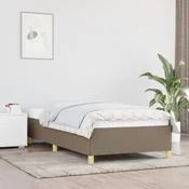 shumee vidaXL Posteljni okvir taupe 90 x 200 cm oblazinjen s blagom