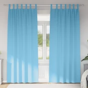 vidaXL Zavese z zavesami 2 pcs Svetlo modra 260 x 140 cm Poliester