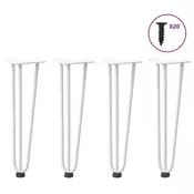 Vidaxl vidaXL Noge za mizo z lasnicami, 4 kosi, bele, 42 cm, masivno jeklo