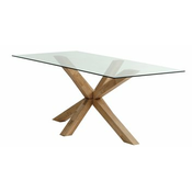 Dining table AGERBY 90x190 glass/oak