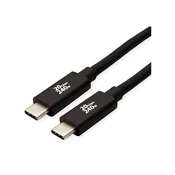 ROLINE kabel USB4 Gen 3x2 C - C, M/M, 20 Gbit/s, PD (Power Delivery) 48 V 5 A - 240 W, s Emark certifikatom, podrška za 4K video, 3 m, crni 11.02.9088-10