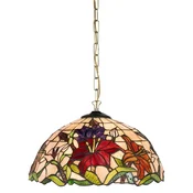 Casa Padrino luxury Tiffany hanging lamp multicolored A� 40 x H. 75 cm - Art Deco Tiffany pendant lamp - Living room hanging lamp - Decorative hanging lamp - Luxury Tiffany lights