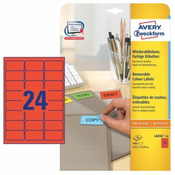 Avery Zweckform etikete L6034-20, 63.5 x 33.9 mm, 480 kom, Stick&Lift, crvene
