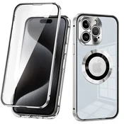GS Ovitek za iPhone 15 Pro, dvojno steklo, Magsafe, zlat