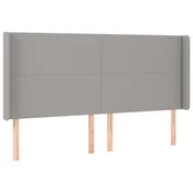 Vidaxl Vzglavje z ušesi svetlo sivo 203x16x118/128 cm blago