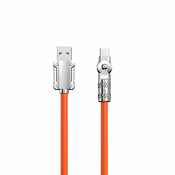 slomart kotni kabel usb - usb c 120w 180° vrtenje dudao 120w 1m - oranžna