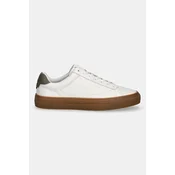 Usnjene superge Tommy Hilfiger PREMIUM DRESS CUPSOLE LTH bela barva, FM0FM05572