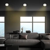 Briloner LED luč za vgradnjo Desi, bela, O9cm, vklop/izklop, 3.000 K - Dnevna soba/jedilnica - Sodobni - Plastika