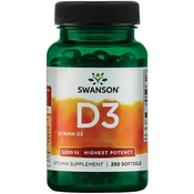 Swanson Vitamin D3 5000 IU kosti i imunitet, 250 gel kapsula