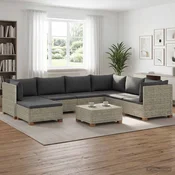 8 kos Ratan lounge set s blazinami GENDT Naravni rattan