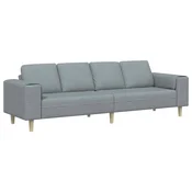Vidaxl Dnevna soba kavč Svetlo siva 250 x 77 x 76 cm Poliester