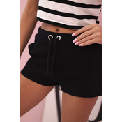 Kesi Womens cotton shorts with a drawstring black