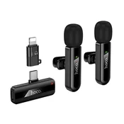 Hoco L20A bežični mikrofon Lightning / USB-C, crni