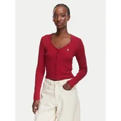 Guess Jeans Bluza W6YP03 K3647 Bordo rdeča Slim Fit