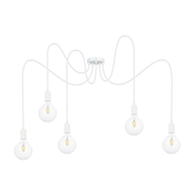 Luster na sajli MIROS 5xE27/60W/230V pauk bela