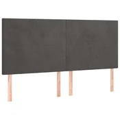 Vidaxl Vzglavje postelje temno sivo 160x5x118/128 cm žamet