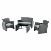 Set Stol i 3 Stolice DKD Home Decor Siva 124 x 72 x 75 cm 121 x 63 x 73 cm sinteticki ratan