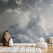 Foto tapeta - Astral Calm: Stars Scattered Over Delicate Clouds 500x350