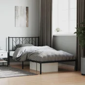 shumee vidaXL Kovinski posteljni okvir z vzglavjem črne barve 107x203 cm