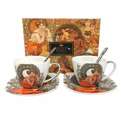 Komplet skodelic, ekskluzivno, v škatli 250ml Alfons Mucha-Topaz, kot darilo