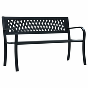 vidaXL Vrtna klop črna 120 cm jeklo