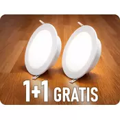 V-TAC LED vgradna plošča z napajalnikom 12W, 1200lm, osvetljena, okrogla, 1+1 gratis! Barva světla: Hladna bela