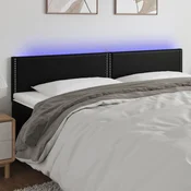 Vidaxl vidaXL LED vzglavje postelje črno 180x5x78/88 cm umetno usnje