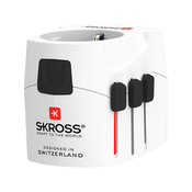 SKROSS PRO Light potujoči svetovni napajalnik, ozemljen in polnilnik USB s 4 A (standardnim) vhodom USB