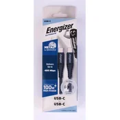 USB kabel, USB-C na USB-C, 2 m, ENERGIZER, sivi 3492548232253