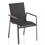 Kettler KETTLER DIAMOND slagajuća vrtna fotelja, aluminij i tikovina, antracit SUNBRELLA