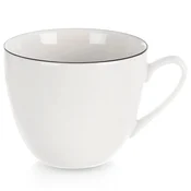 Northix Porcelanasta skodelica za kavo/čaj, bela, 200 ml, črn rob