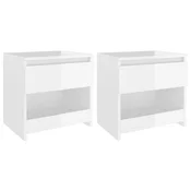 Nocni ormaric 2 kom sjajni bijeli 40x30x39 cm konstruirano drvo